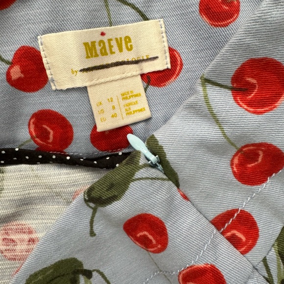 Anthropologie Maeve Wide Leg Cherry Print Pants - Size 8 - Picture 6 of 8